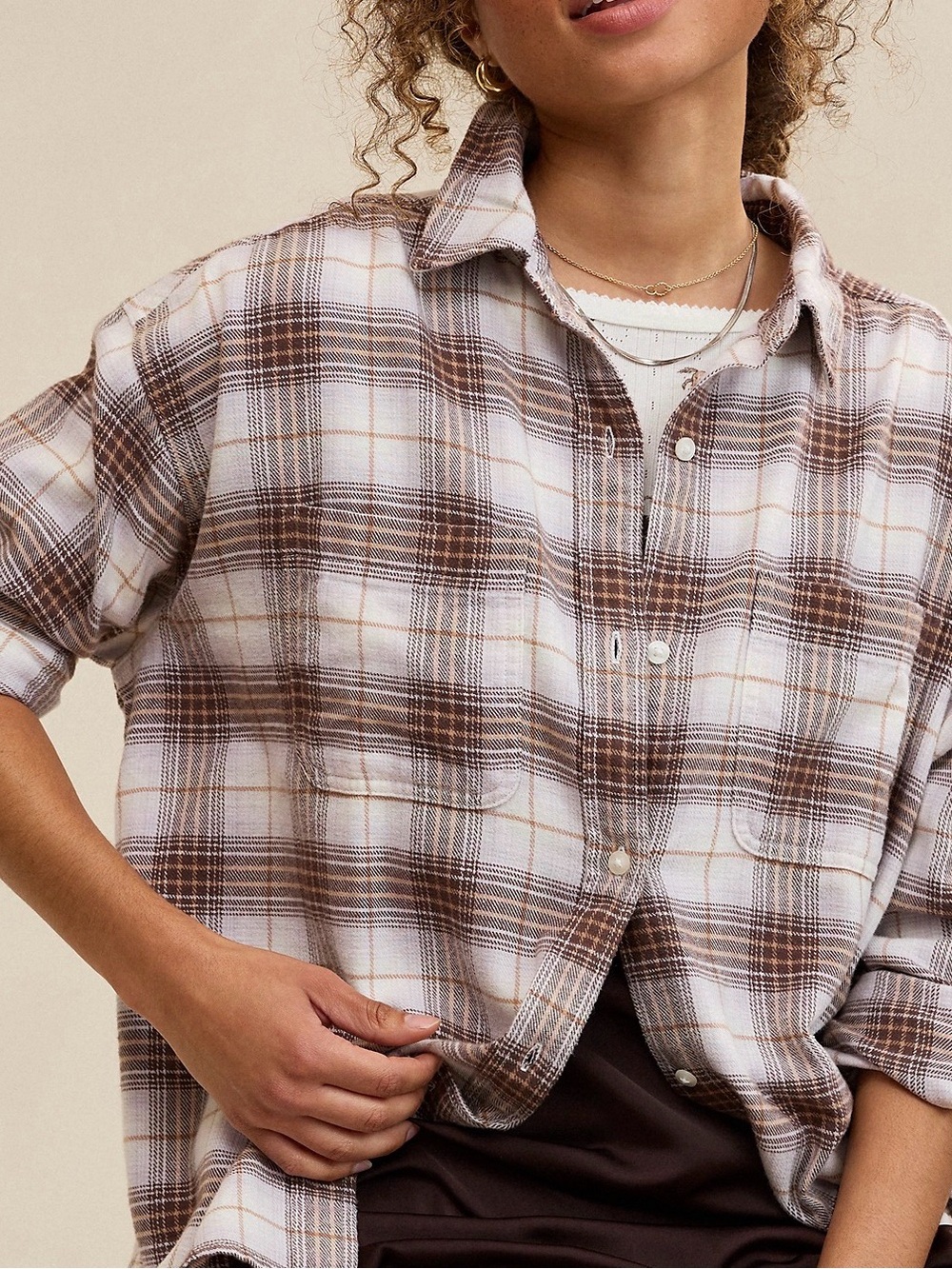 AERIE Anytime Fave Flannel oversized shirt